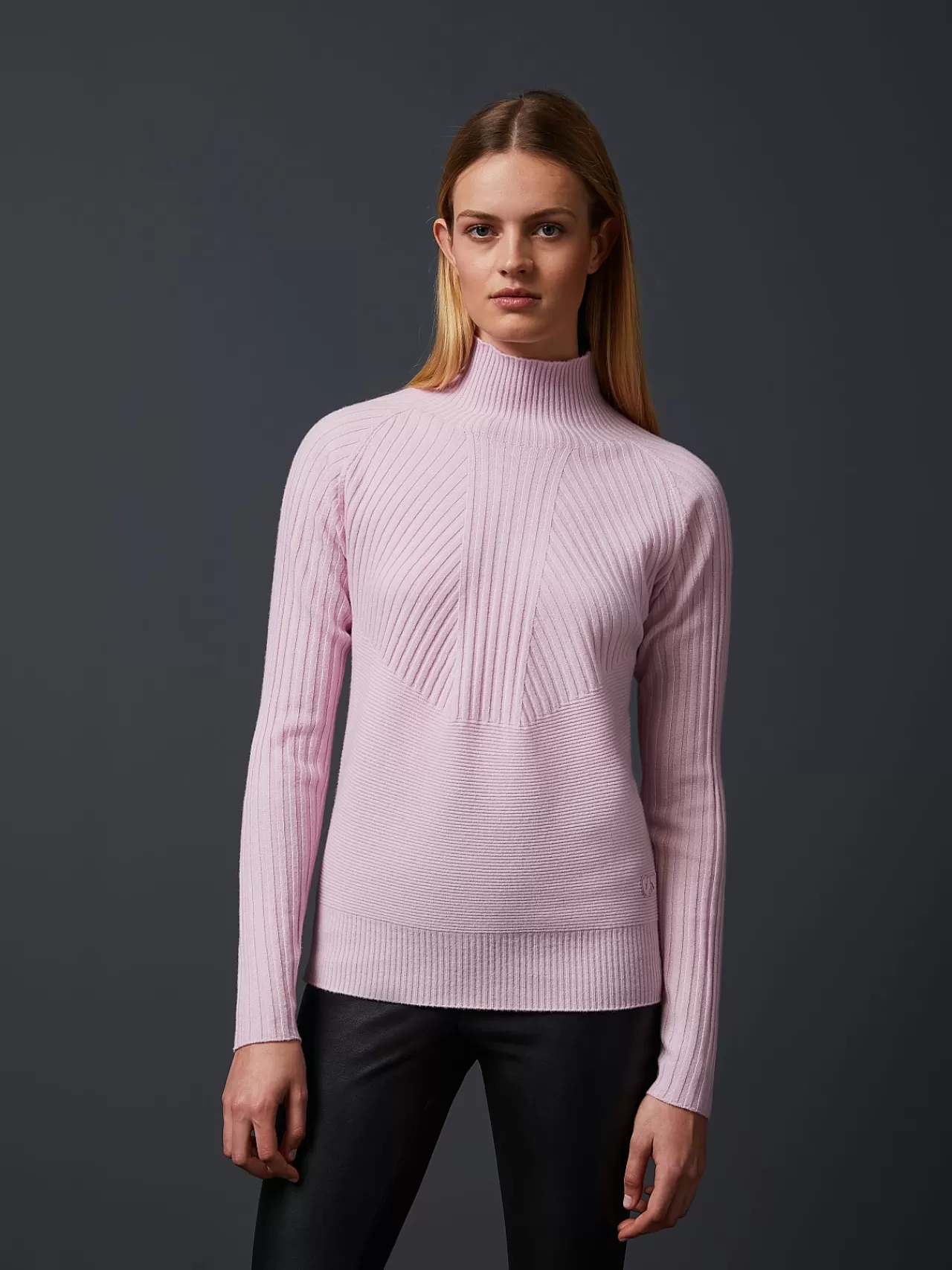 Damen AlphaTauri Nahtloser 3D-Strickpullover Mit Stehkragen Aus Kaschmirmix