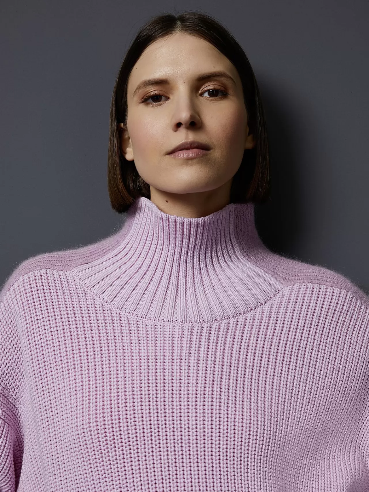 Damen AlphaTauri Stehkragenpullover Aus Mohair-Merinomix In Grobstrick